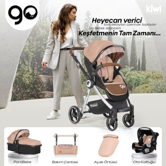 Bebek Arabası Kiwi Go - Travel sistem, Pusetli, Katlanır, Çift Yönlü - 50