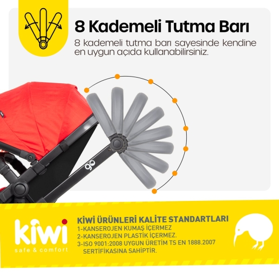 Bebek Arabası Kiwi Go - Travel sistem, Pusetli, Katlanır, Çift Yönlü - 5