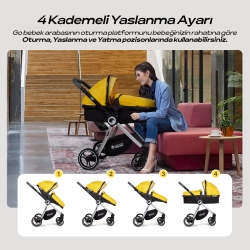 Bebek Arabası Kiwi Go - Travel sistem, Pusetli, Katlanır, Çift Yönlü - 11