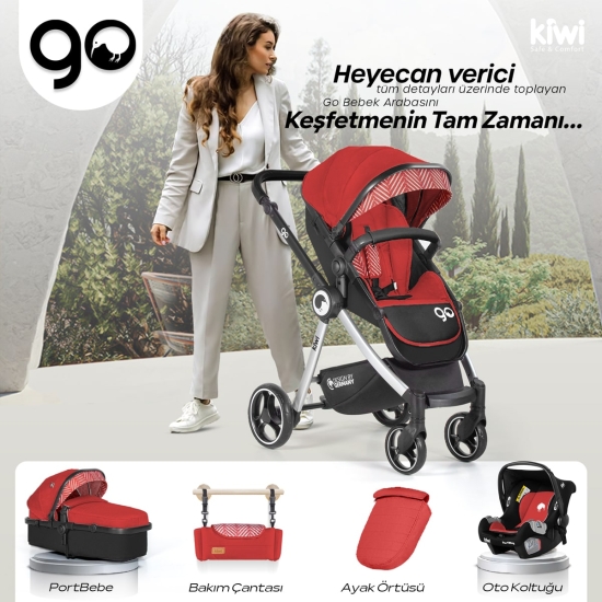 Bebek Arabası Kiwi Go - Travel sistem, Pusetli, Katlanır, Çift Yönlü - 18