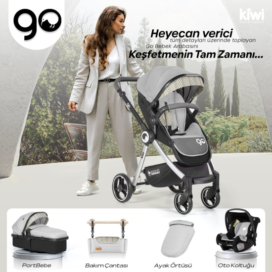 Bebek Arabası Kiwi Go - Travel sistem, Pusetli, Katlanır, Çift Yönlü - 40