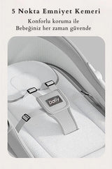 Dolly 2in1 Otomatik Sallanan Bebek Beşiği ve Ana Kucağı - Bluetoothlu - Kahverengi