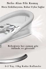 Dolly 2in1 Otomatik Sallanan Bebek Beşiği ve Ana Kucağı - Bluetoothlu - Siyah