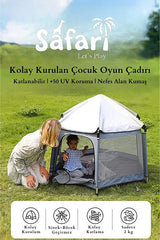 Safari Çocuk & Bebek Oyun Çadırı - +50 UV Korumalı ve Pratik Kurulum - Siyah