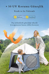 Safari Çocuk & Bebek Oyun Çadırı - +50 UV Korumalı ve Pratik Kurulum - Siyah