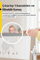 Çocuk Yatak Koruyucu Bariyeri ve Yatak Korkuluğu – Ekstra Dolgulu Kumaş Bed Guard (Gri)