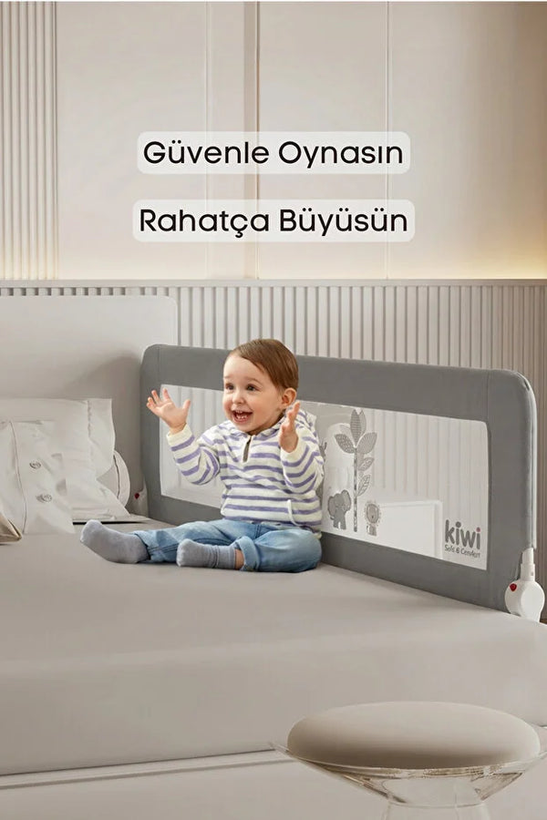 Bebek Güvenlik Yatak Bariyeri – Katlanır Çocuk Uyku Yatak Korkuluğu, Düşme Önleyici (180×65 cm)