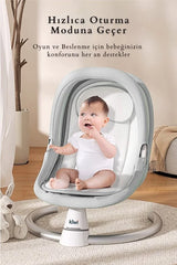 Dolly 2in1 Otomatik Sallanan Bebek Beşiği ve Ana Kucağı - Bluetoothlu - Kahverengi