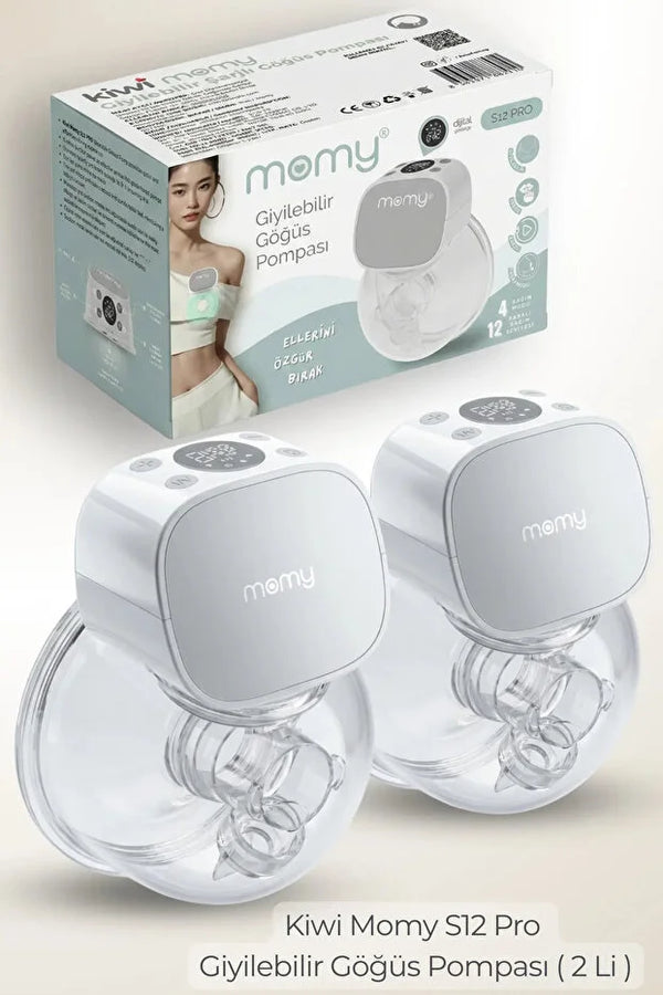 Momy S12 Pro Giyilebilir Elektrikli Göğüs Pompası - Kablosuz, 180 ml Hazne, 4 Mod 12 Kademe Süt Sağım Makinesi