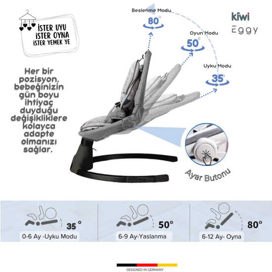 Kiwi Eggy Ana Kucağı, Otomatik Sallanan Ana Kucağı - 23