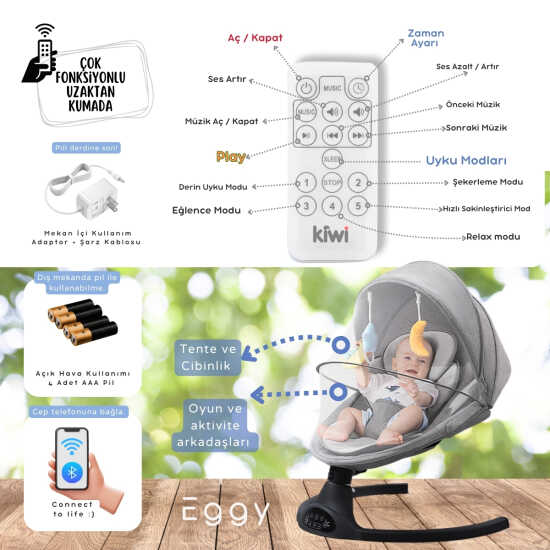 Kiwi Eggy Ana Kucağı, Otomatik Sallanan Ana Kucağı - 25