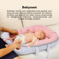 Kiwi Kitten Babynest Seti - Bebek Yatağı - Emzirme Yastığı - 25