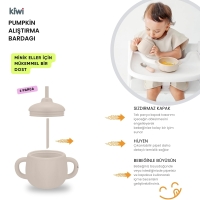 Kiwi Pumpkin Bebek Mama Seti - Akıtmaz Bardak - Mama Önlüğü - 15