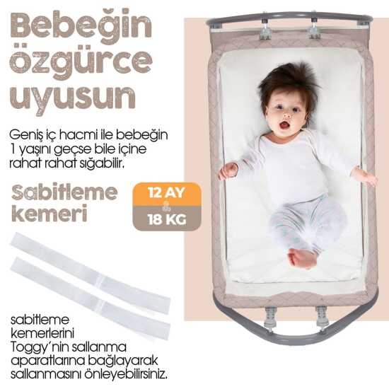 Kiwi Toggy Bebek Beşiği, Sallanır, Yatak Yanı Beşik - 5