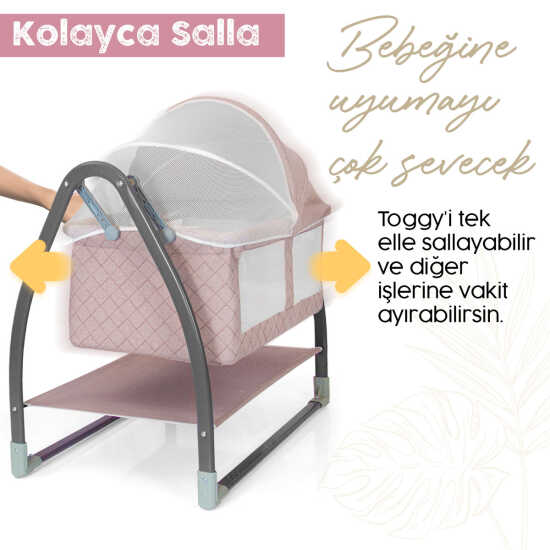 Kiwi Toggy Bebek Beşiği, Sallanır, Yatak Yanı Beşik - 4