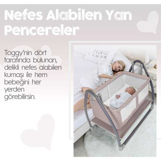 Kiwi Toggy Bebek Beşiği, Sallanır, Yatak Yanı Beşik - 36