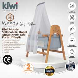 Kiwi Woody Ahşap Bebek Beşiği, Sallanabilir, Doğal - 64