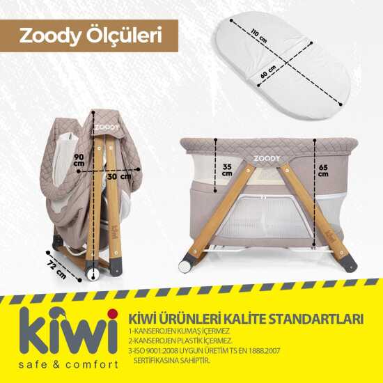 Kiwi Zoody Oyun Parkı Beşik, Katlanır, Sallanır Anne Yanı - 9