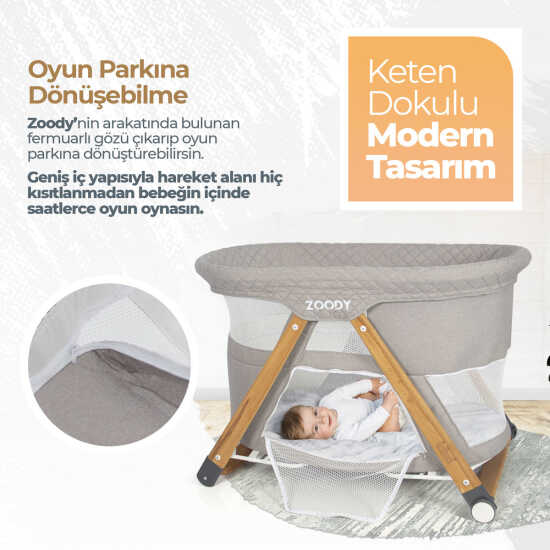 Kiwi Zoody Oyun Parkı Beşik, Katlanır, Sallanır Anne Yanı - 42